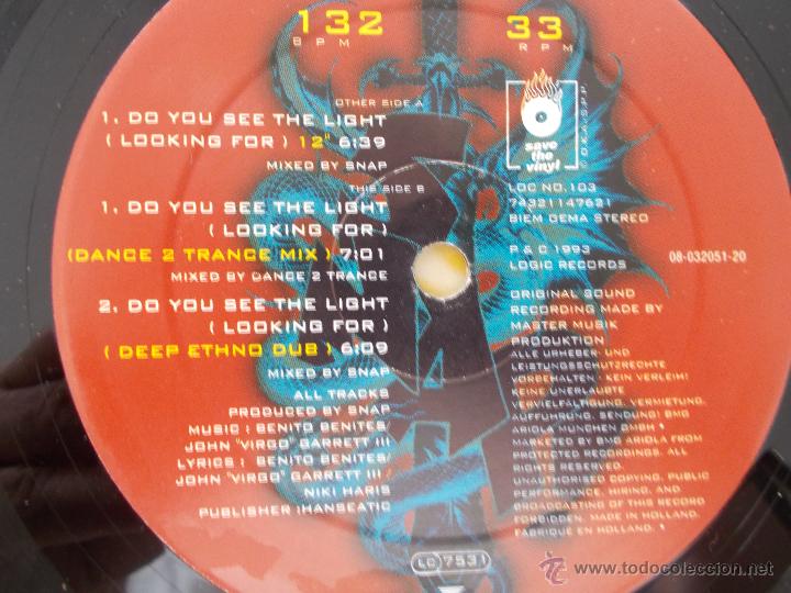 Discos de vinilo: SNAP.  DO YOU SEE THE LIGHT. MAXI 12 - Foto 5
