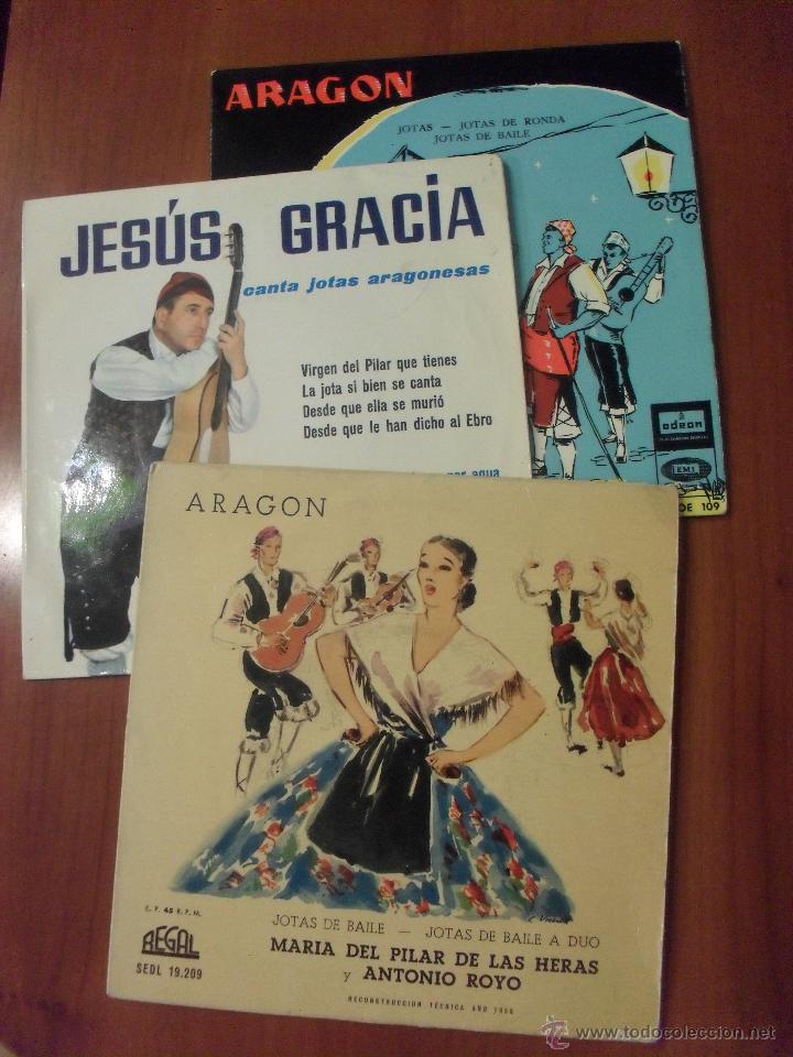 Discos de vinilo: LOTE 3 SINGLES DE JOTAS, LEER - Foto 1