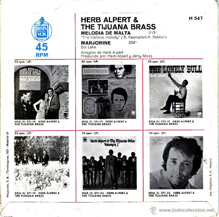 Discos de vinilo: HERB ALPERT-MELODIA DE MALTA - Foto 2