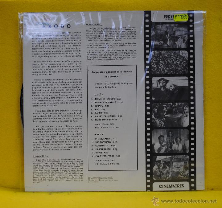 Discos de vinilo: ERNEST GOLD - EXODO - BSO - LP - Foto 2