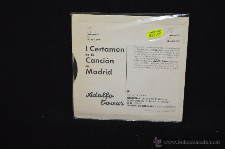 Discos de vinilo: ADOLFO TOVAR - RETORNARAS +3 - EP - Foto 2