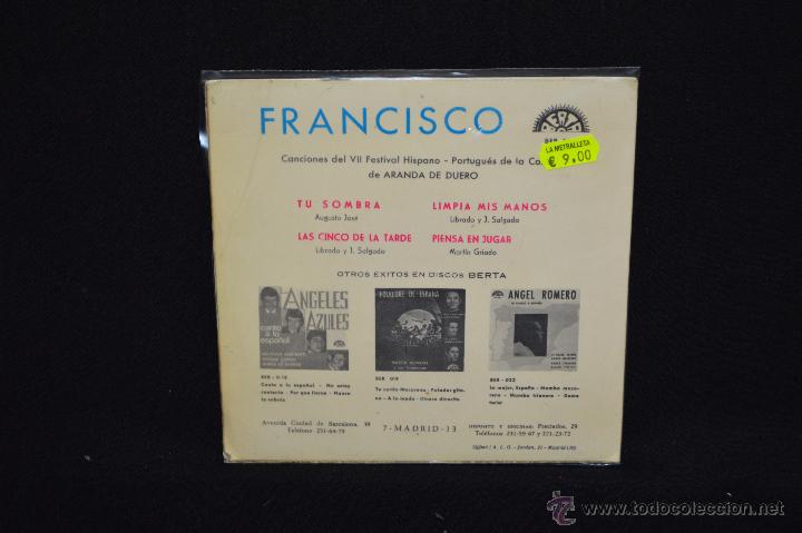 Discos de vinilo: FRANCISCO - TU SOMBRA +3 - EP - Foto 2