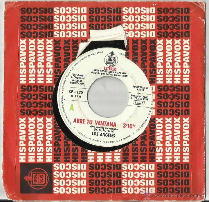 Disques de vinyle: LOS ANGELES Single  PROMOcional CP-120 abre tu ventana / oyeme ni&ntilde;a.1971