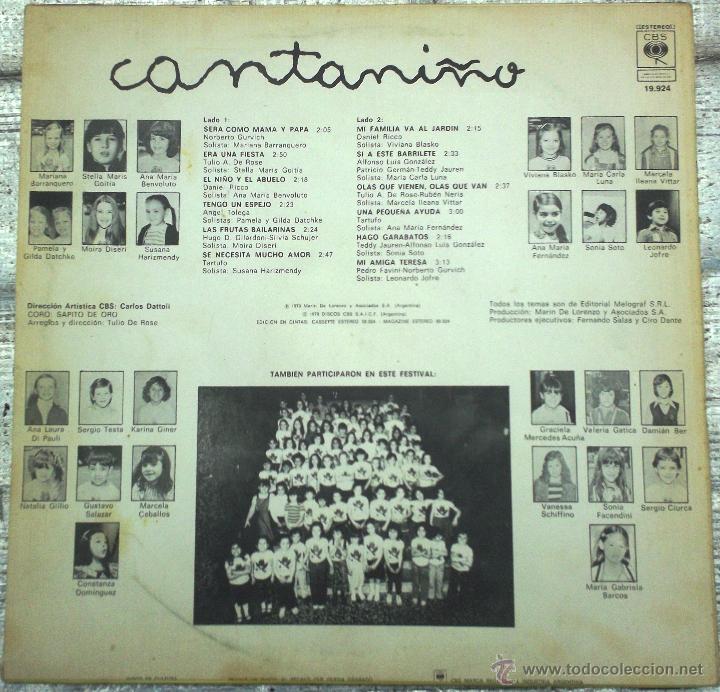 Discos de vinilo: LP Cantani&ntilde;o 2 a&ntilde;o 1978 - Foto 2