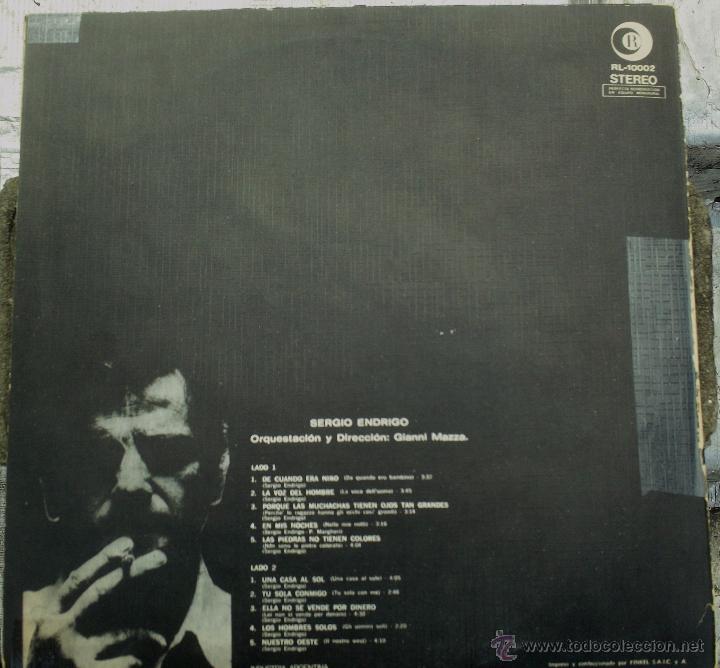 Discos de vinilo: LP argentino de Sergio Endrigo a&ntilde;o 1974 - Foto 2