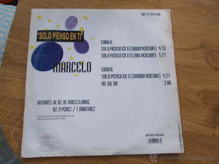 Discos de vinilo: MARCELO. SOLO PIENSO EN T&Iacute; MAXI 12 - Foto 4