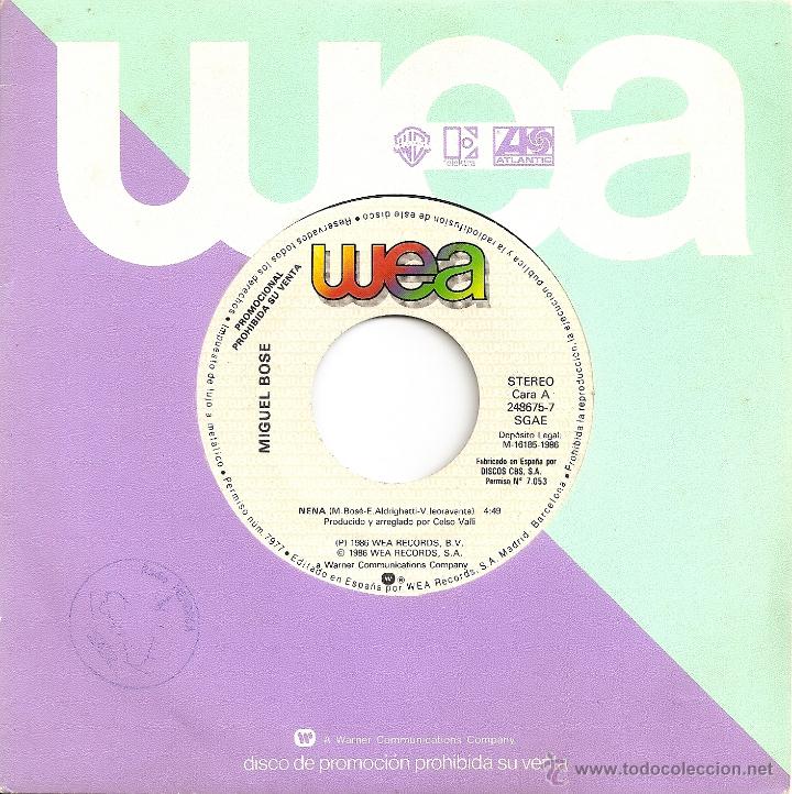 Discos de vinilo: MIGUEL BOSE (1986) - Foto 1