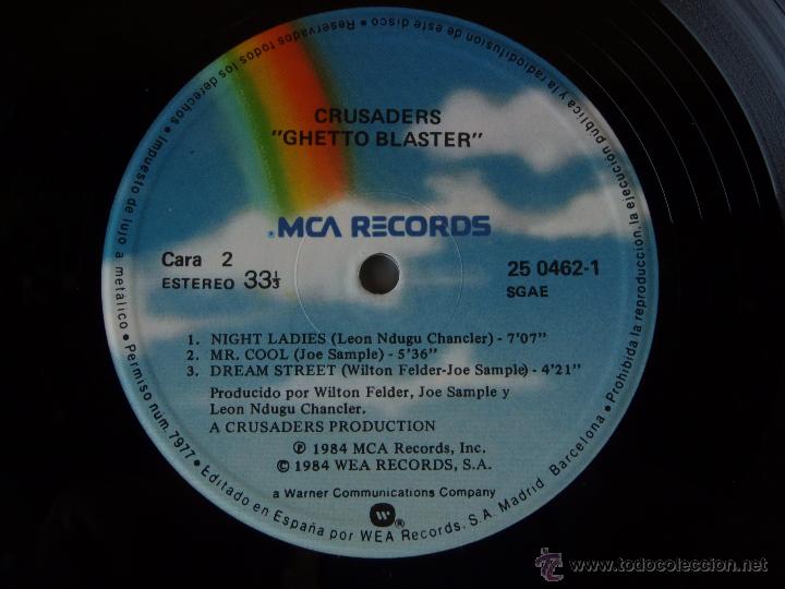 Discos de vinilo: Crusaders &lrm;&ndash; Ghetto Blaster, Spain 1984 MCA Records - Foto 3