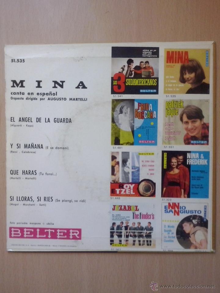 Discos de vinilo: mina- que haras +3- ep belter 1965 - Foto 2