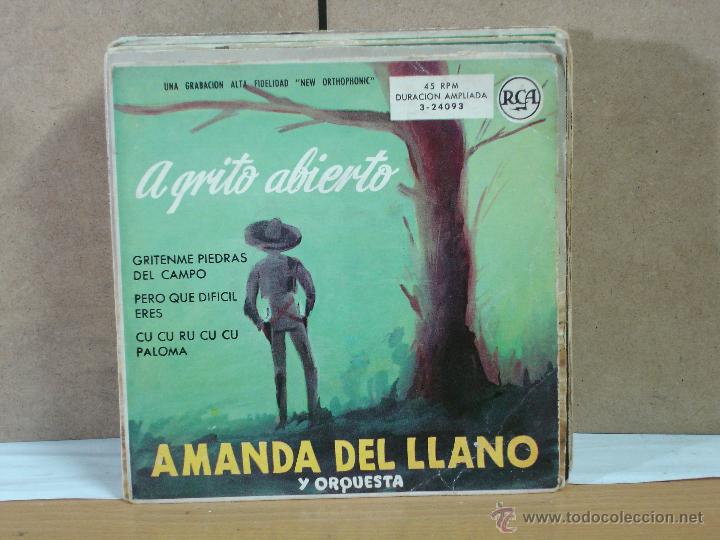 Disques de vinyle: Amanda del Llano y Orquesta - A Grito Abierto - RCA 3-24093 - 1958