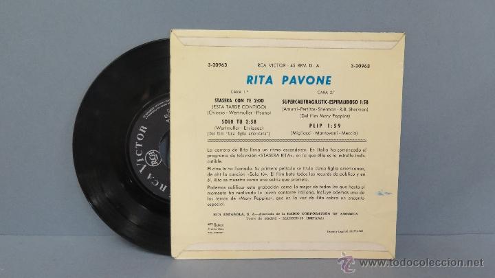 Discos de vinilo: SINGLE. MARY POPPINS. +1. RITA PAVONNE - Foto 2
