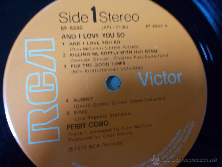 Discos de vinilo: PERRY COMO. AND I LOVE YOU SO - Foto 2