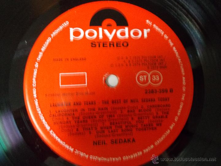 Discos de vinilo: LAUGHTER & TEARS. NEIL SEDAKA - Foto 2