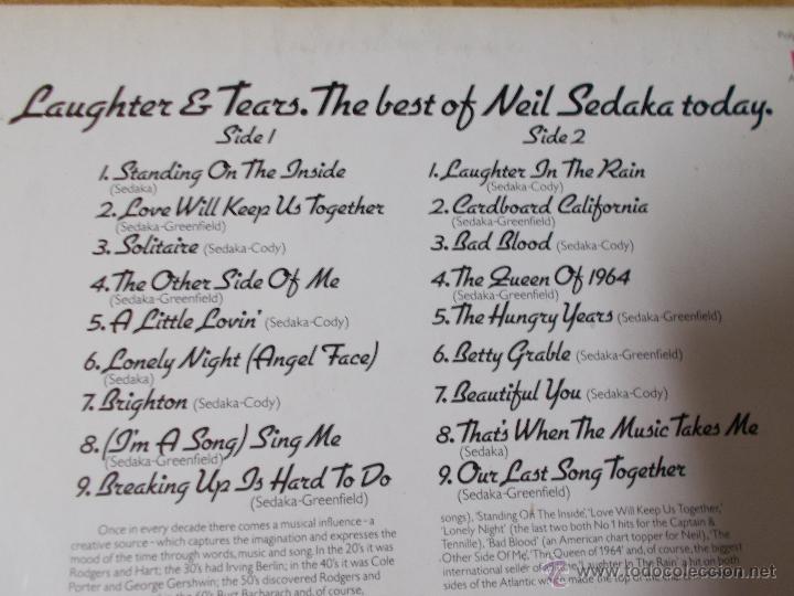 Discos de vinilo: LAUGHTER & TEARS. NEIL SEDAKA - Foto 3