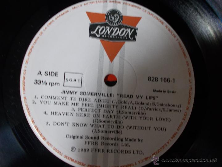 Discos de vinilo: JIMMY SOMERVILLE.READ MY LIPS - Foto 2