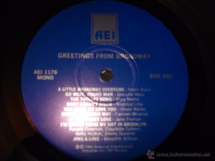 Discos de vinilo: GREETINGS FROM BROADWAY - Foto 2