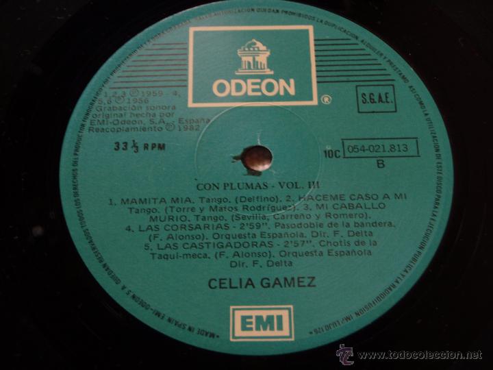 Discos de vinilo: CELIA GAMEZ ( CON PLUMAS ) 1982 - SPAIN LP33 ODEON - Foto 4