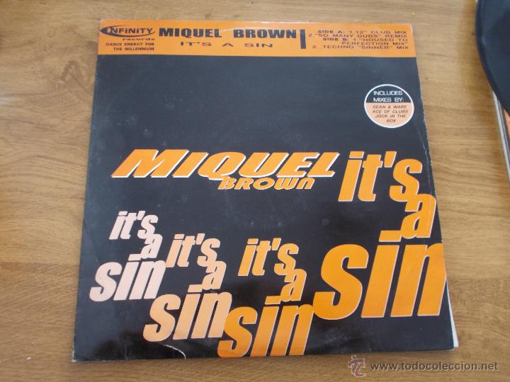 Discos de vinilo: MIQUEL BROWN IT&acute;S A SIN MAXI 12. - Foto 1