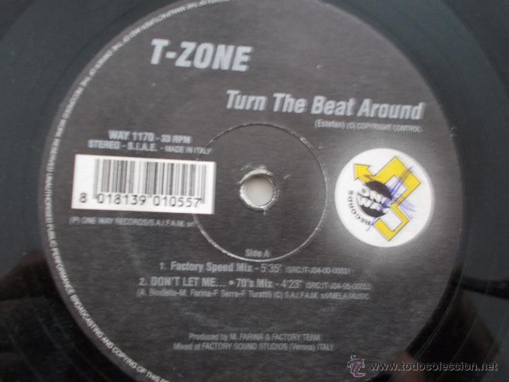 Discos de vinilo: T-ZONE. TURN THE BEAT AROUND MAXI 12. - Foto 3