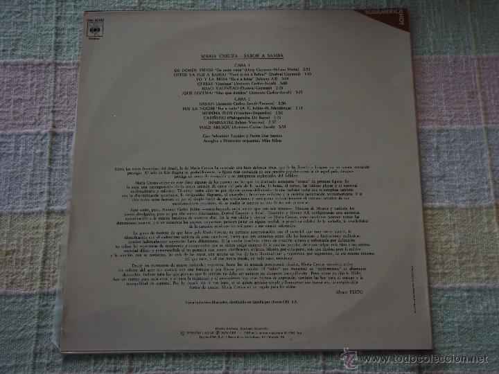 Discos de vinilo: MARIA CREUZA ( SABOR A SAMBA ) 1976 -SPAIN LP33 CBS - Foto 2