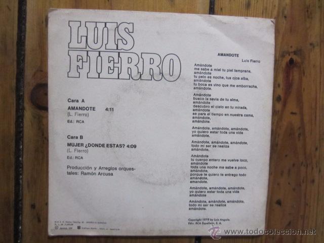 Discos de vinilo: LUIS FIERRO - AMANDOTE - Foto 2