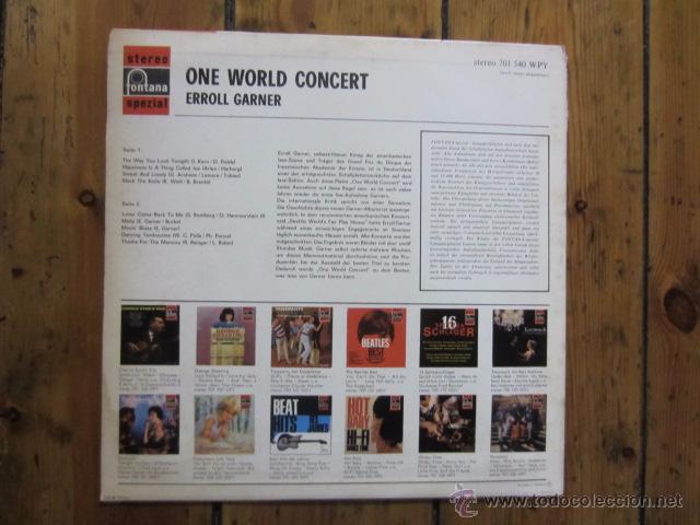Discos de vinilo: ERROL GARNER - ONE WORLD CONCERT - Foto 2