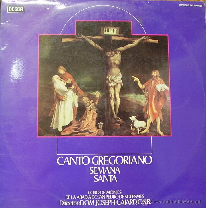 Discos de vinilo: CORO DE MONJES DE LA ABADIA DE SAN PEDRO DE SOLESMES-CANTO GREGORIANO SEMANA SANTA LP VINILO 1976
