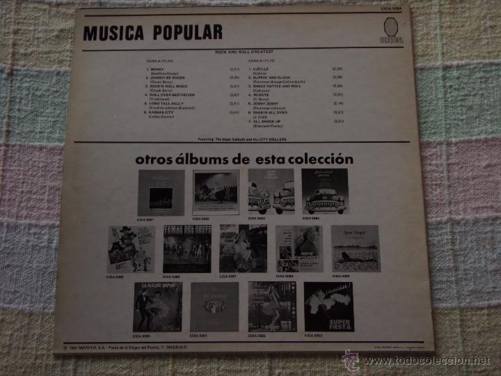 Discos de vinilo: VARIOUS - ROCK AND ROLL GREATEST, SPAIN 1982 LP TURQUESA - Foto 2