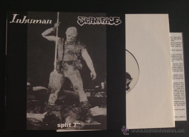 Discos de vinilo: single ep vinilo inhuman / slamface  split 7 nyhc - Foto 1