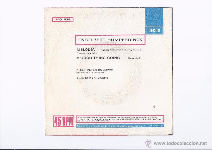 Discos de vinilo: Vinilo Melod&iacute;a. Engelbert Humperdinck. A good thing going - Foto 2