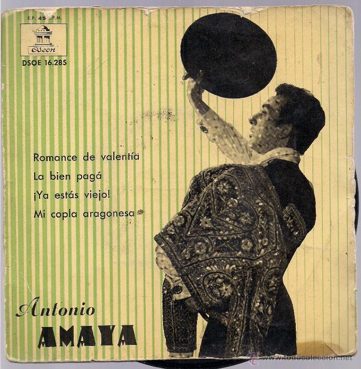 Discos de vinilo: Antonio Amaya romance de valentia - Foto 1