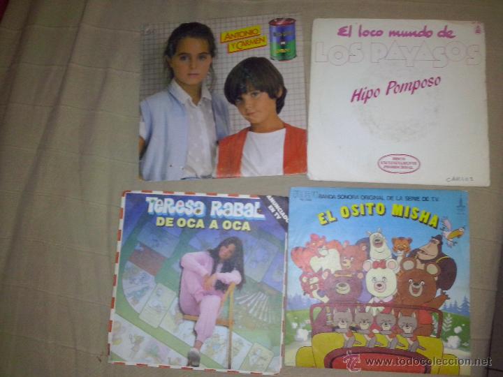 Discos de vinilo: 4 singles el loco mundo de los payasos,antonio y carmen teresa rabal y el osito misha.promo