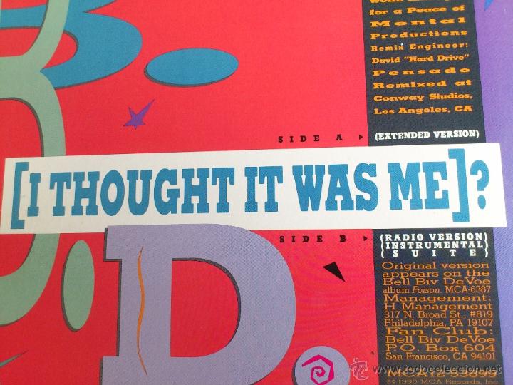 Discos de vinilo: BELL BIV DEVOE - B.B.D. - I THOUGHT IT WAS ME? - MAXI - VINILO - MCA - 1999 - Foto 3