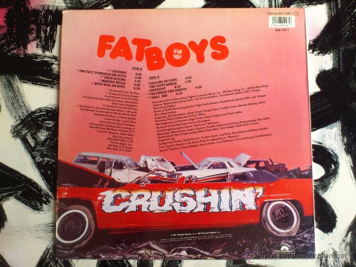 Discos de vinilo: FAT BOYS - CRUSHIN&acute;- LP - VINILO - POLYGRAM - 1987 - Foto 2