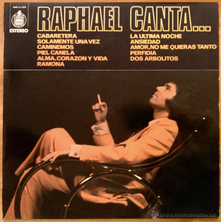Discos de vinilo: RAPHAEL CANTA... LP ESPA&Ntilde;A A&Ntilde;O 1976, COMO NUEVO - Foto 1