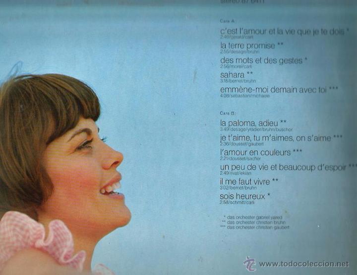 Discos de vinilo: LP MIREILLE MATHIEU : L&acute;AMOUR ET LA VIE - Foto 2