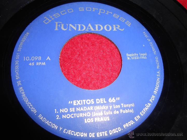 Discos de vinilo: LOS FRAUS No se nadar/Nocturno +2 EP 1966 Fundador 10098