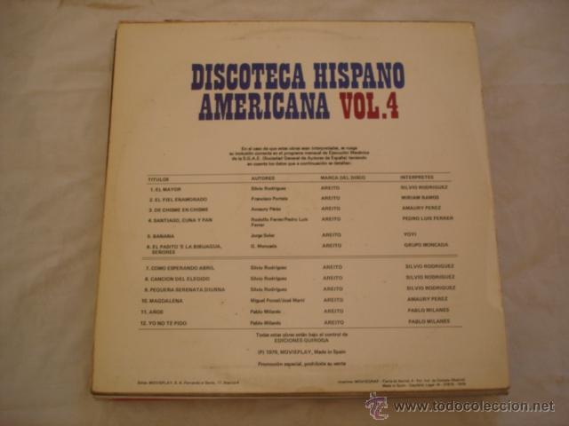 Discos de vinilo: Discoteca Hispano Americana Vol. 4 - Foto 2