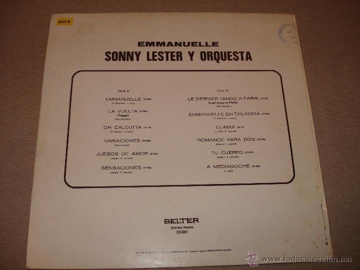 Discos de vinilo: SONNY LESTER Y ORQUESTA - EMMANUELLE - Foto 3