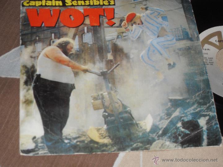 Discos de vinilo: CAPTAIN SENSIBLE  single WOT + STRAW  Made in Spain 1982 - Foto 1