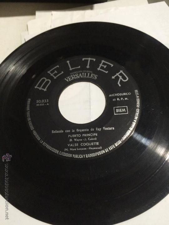 Discos de vinilo: Bailando con la Orquesta de Ray Ventura, 'Puerto Pr&iacute;ncipe'. 4 temas. A&ntilde;os 60. Sin funda, s&oacute;lo disco.