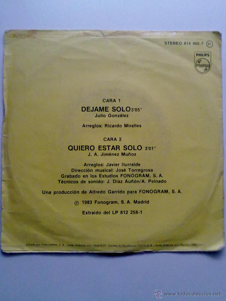 Discos de vinilo: LOS CHICHOS-DEJAME SOLO -1983 - Foto 2