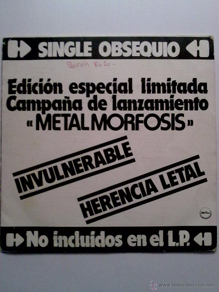 Discos de vinilo: BARON ROJO - INVULNERABLE- RARO - Foto 3