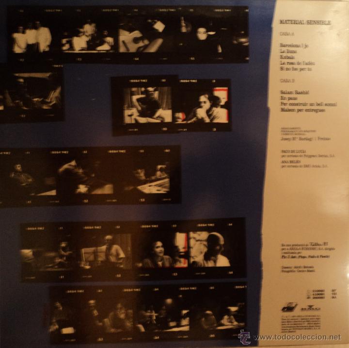 Discos de vinilo: Joan Manuel Serrat - Material Sensible - Edicion de 1989 de Espa&ntilde;a - Foto 2