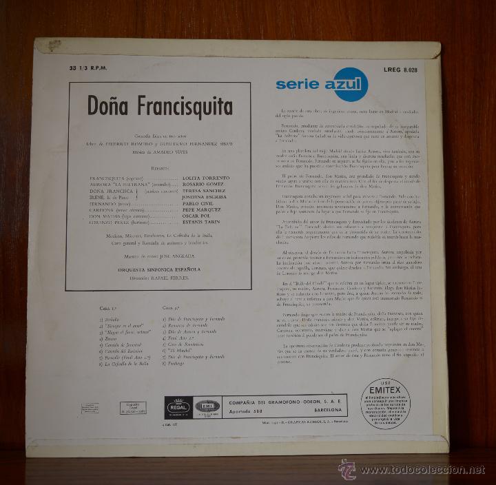 Discos de vinilo: Do&ntilde;a Francisquita (Odeon, 1967) - Foto 2