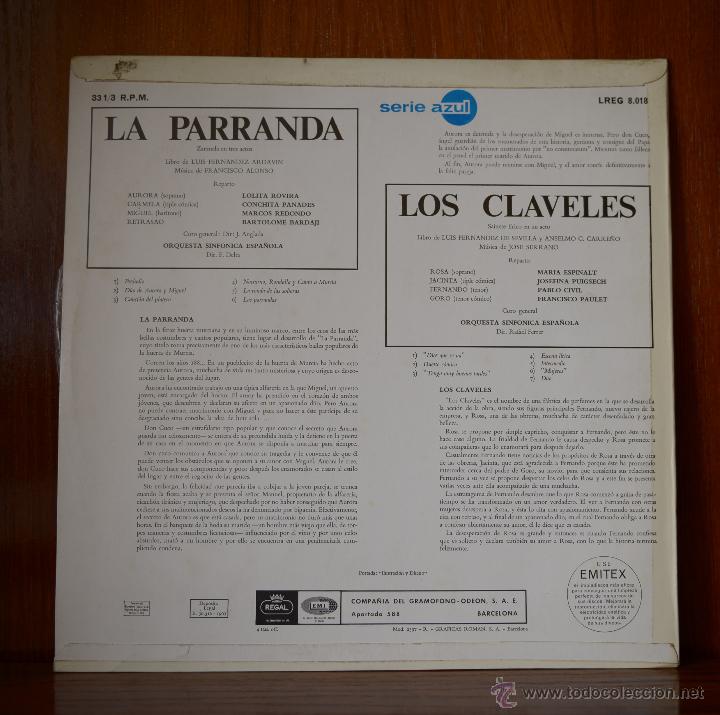 Discos de vinilo: Los claveles y la parranda (Odeon, 1967) - Foto 2