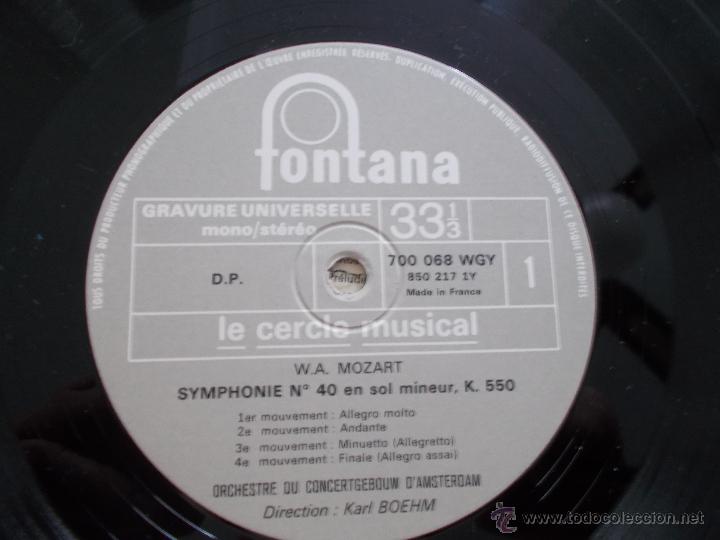 Discos de vinilo: MOZART SYMPHONIE N&ordm; 40 - Foto 2