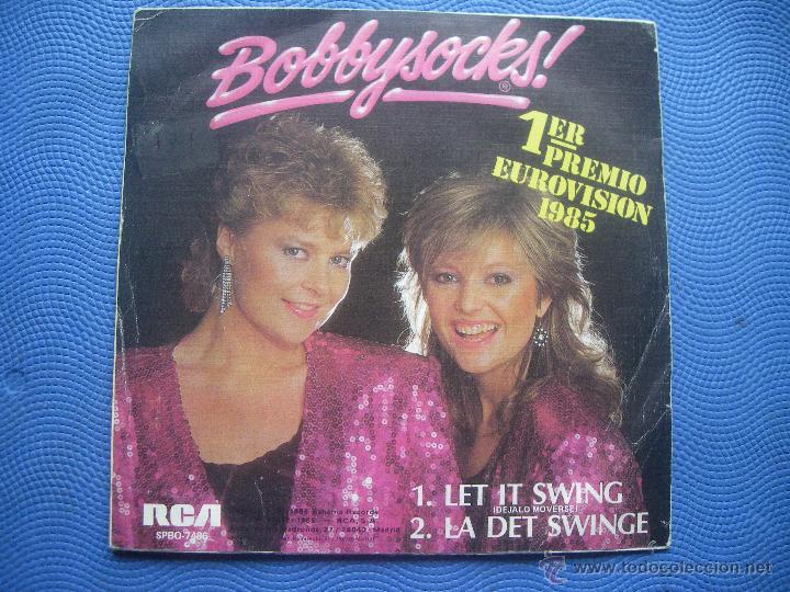 Discos de vinilo: BOBBYSOCKS LET IT SWING SINGLE SPAIN 1985 PDELUXE - Foto 2