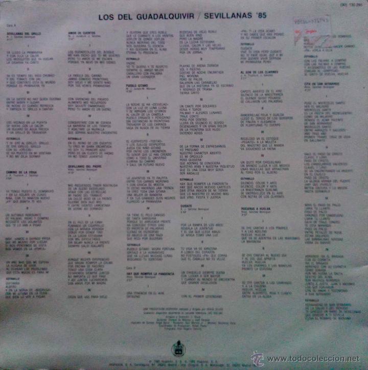 Discos de vinilo: LOS DEL GUADALQUIVIR, A PULSO - LP VINILO - Foto 2