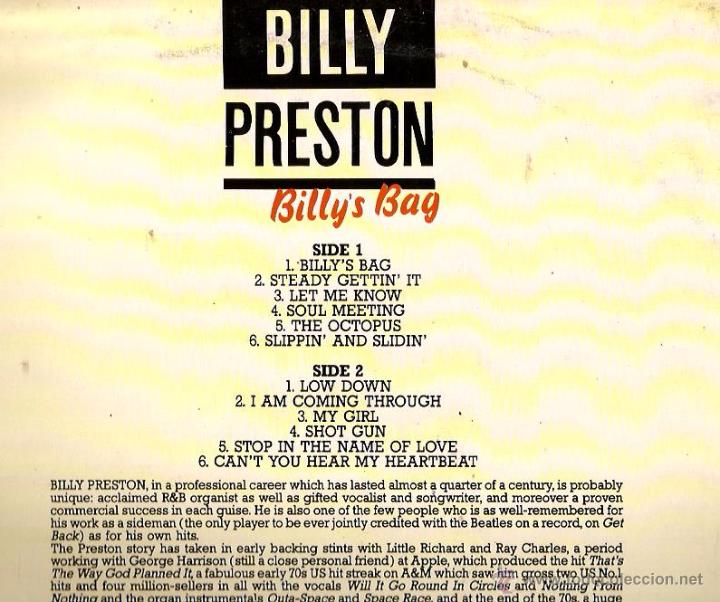 Discos de vinilo: LP BILLY PRESTON : BILLY&acute;S BAG - Foto 2